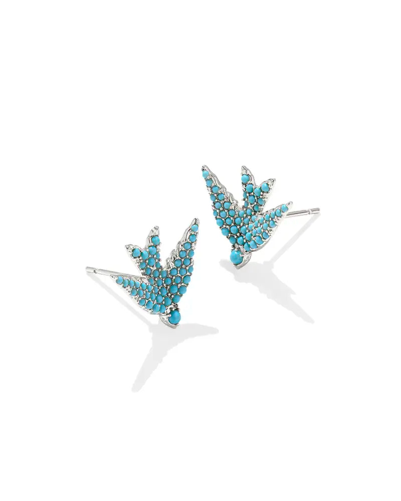 Melody Bird Silver Stud Earrings