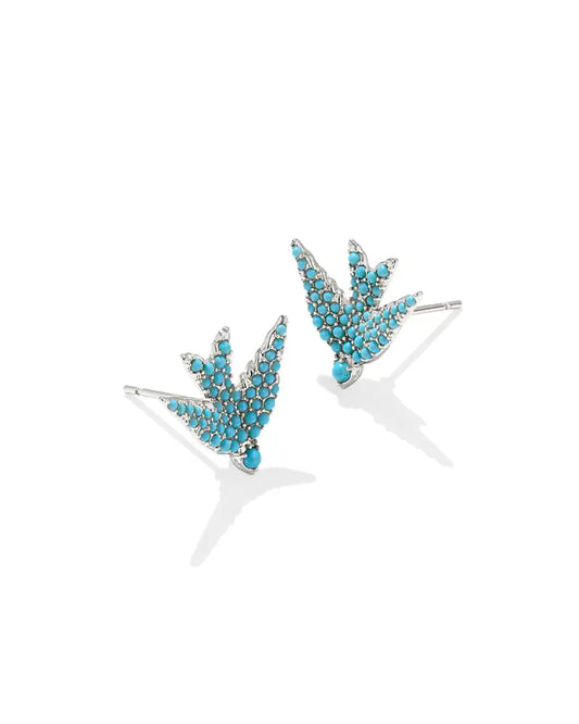 Melody Bird Silver Stud Earrings