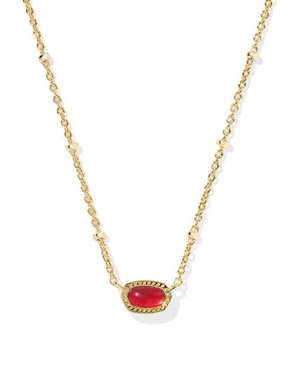 Mini Elisa Gold Satellite Short Pendant Necklace in Red Illusion
