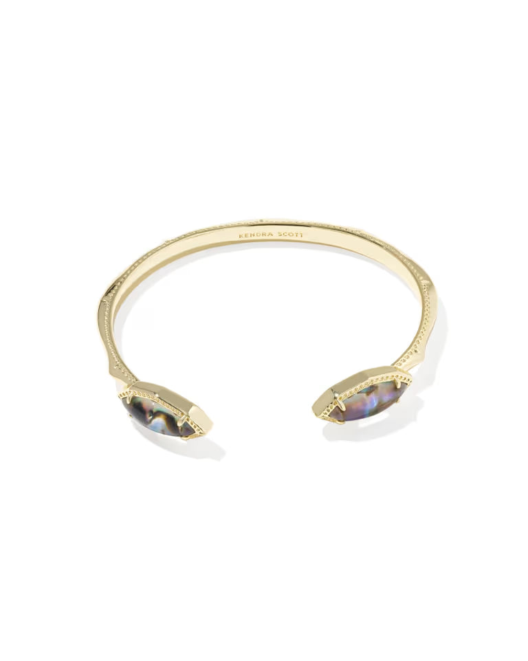 Ophelia Gold Cuff Bracelet in Abalone Shell