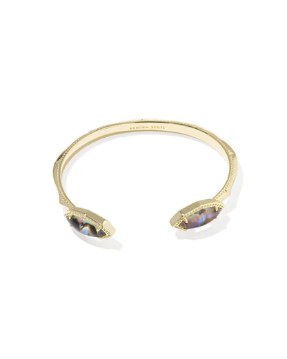 Ophelia Gold Cuff Bracelet in Abalone Shell