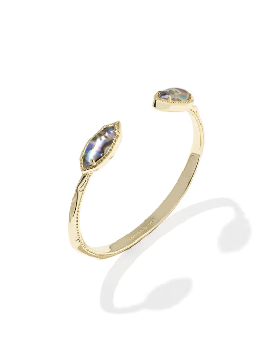 Ophelia Gold Cuff Bracelet in Abalone Shell