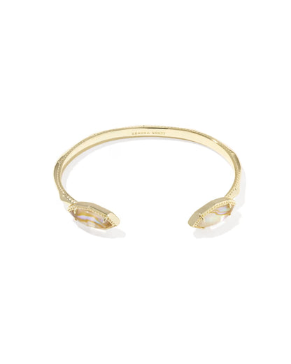 Ophelia Gold Cuff Bracelet in Iridescent Abalone