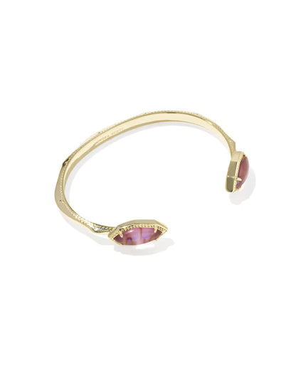 Ophelia Gold Cuff Bracelet in Light Mauve Illusion
