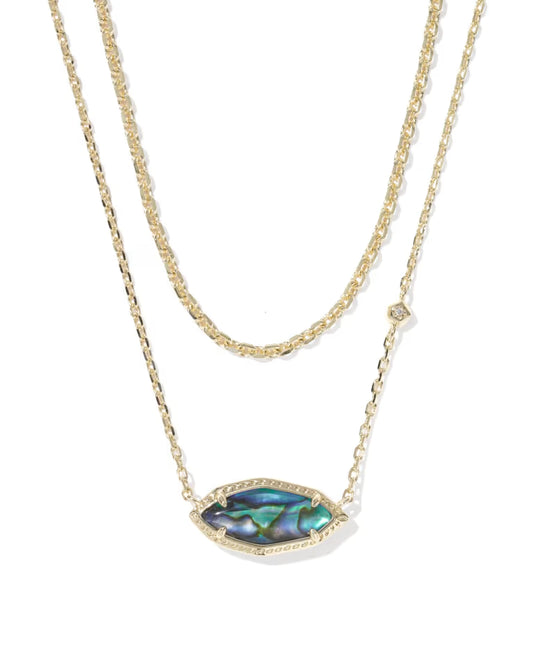 Ophelia Multi Gold Strand Necklace in Abalone Shell
