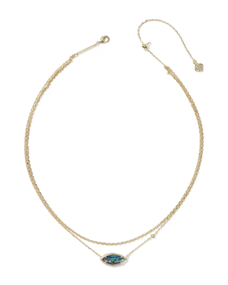 Ophelia Multi Gold Strand Necklace in Abalone Shell