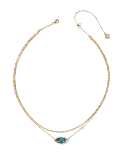 Ophelia Multi Gold Strand Necklace in Abalone Shell
