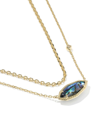Ophelia Multi Gold Strand Necklace in Abalone Shell