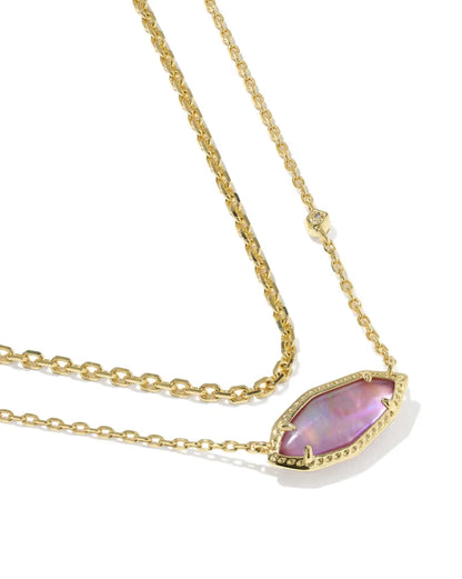 Ophelia Multi Gold Strand Necklace in Light Mauve Illusion