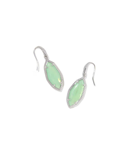 Ophelia Silver Small Drop Earrings in Mint Iridescent Abalone
