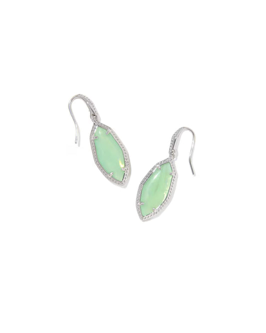 Ophelia Silver Small Drop Earrings in Mint Iridescent Abalone