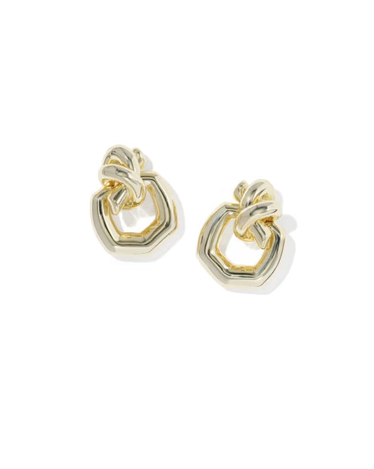 Parker Knot Gold Open Frame Earrings
