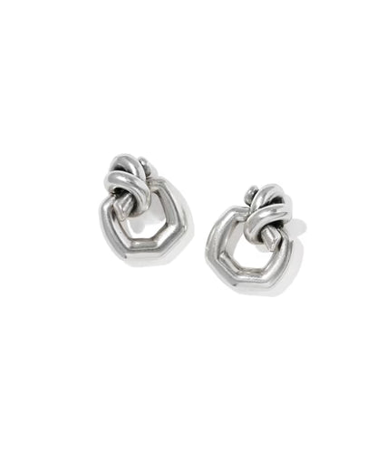 Parker Knot Vintage Silver Open Frame Earrings