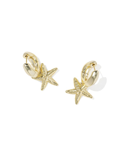 Parker Starfish Gold Huggie Earrings