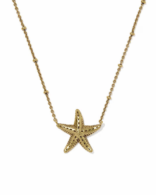 Parker Starfish Vintage Gold Metal Short Pendant Necklace