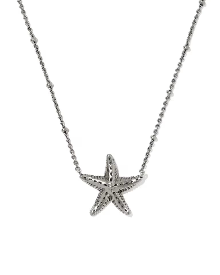 Parker Starfish Vintage Silver Metal Short Pendant Necklace