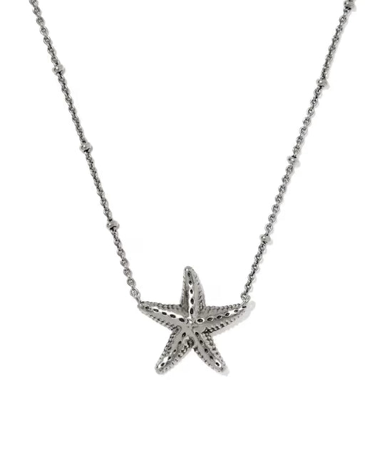 Parker Starfish Vintage Silver Metal Short Pendant Necklace