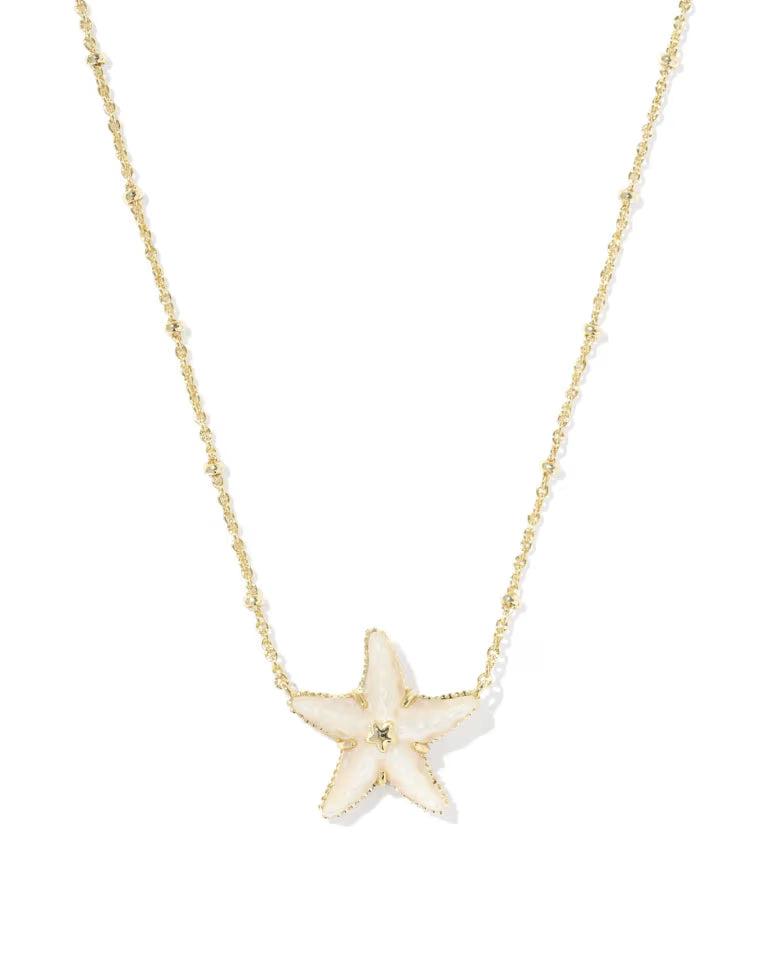 Parker Starfish Gold Short Pendant Necklace in Natural Mother-of-Pearl