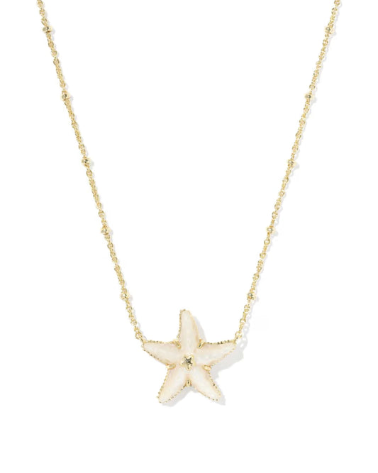 Parker Starfish Gold Short Pendant Necklace in Natural Mother-of-Pearl