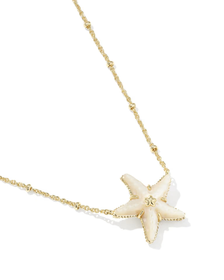 Parker Starfish Gold Short Pendant Necklace in Natural Mother-of-Pearl