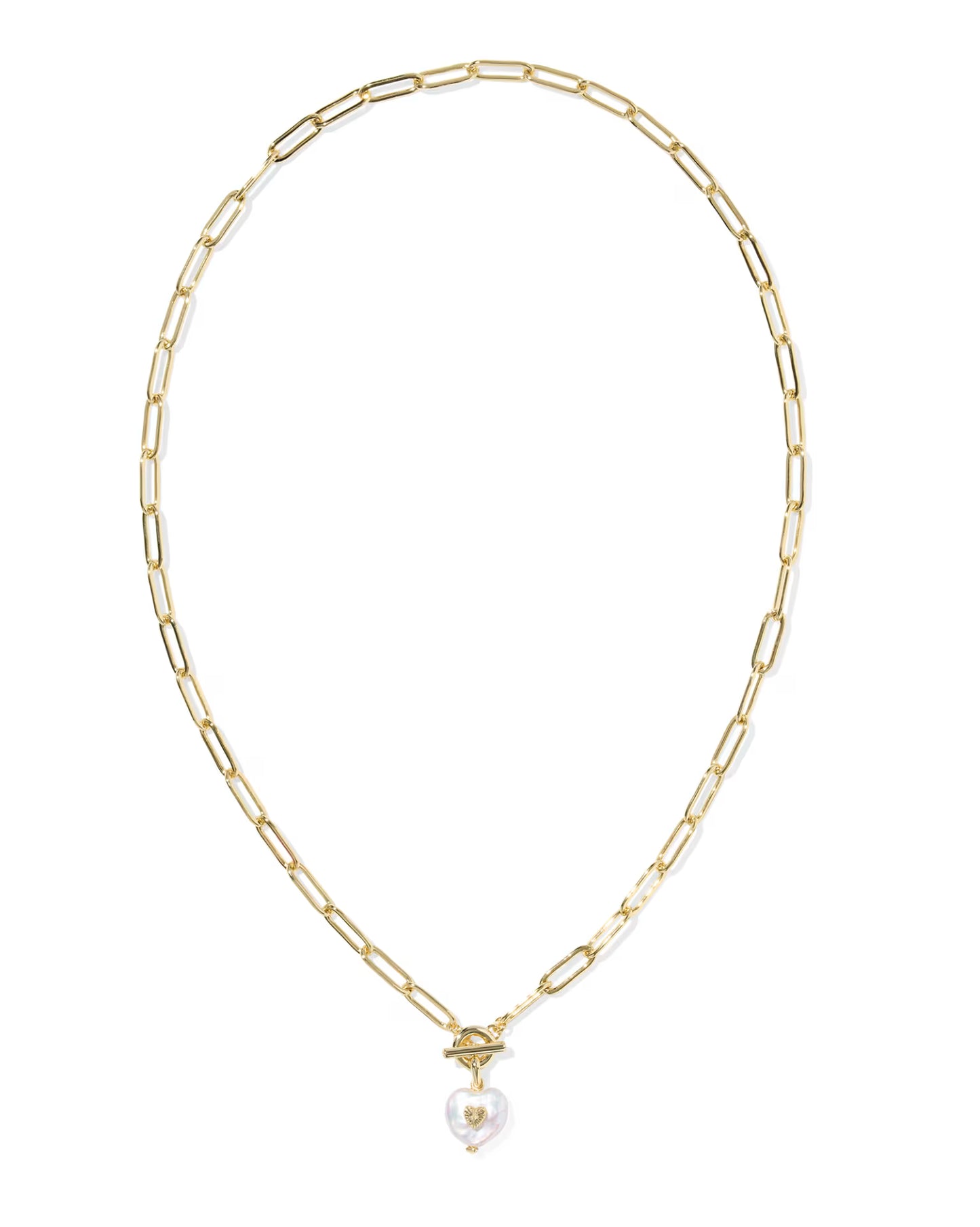 Sasha Heart Gold Link and Chain Necklace