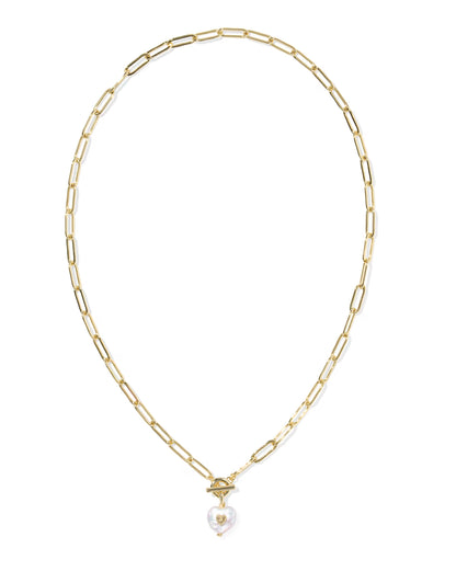 Sasha Heart Gold Link and Chain Necklace