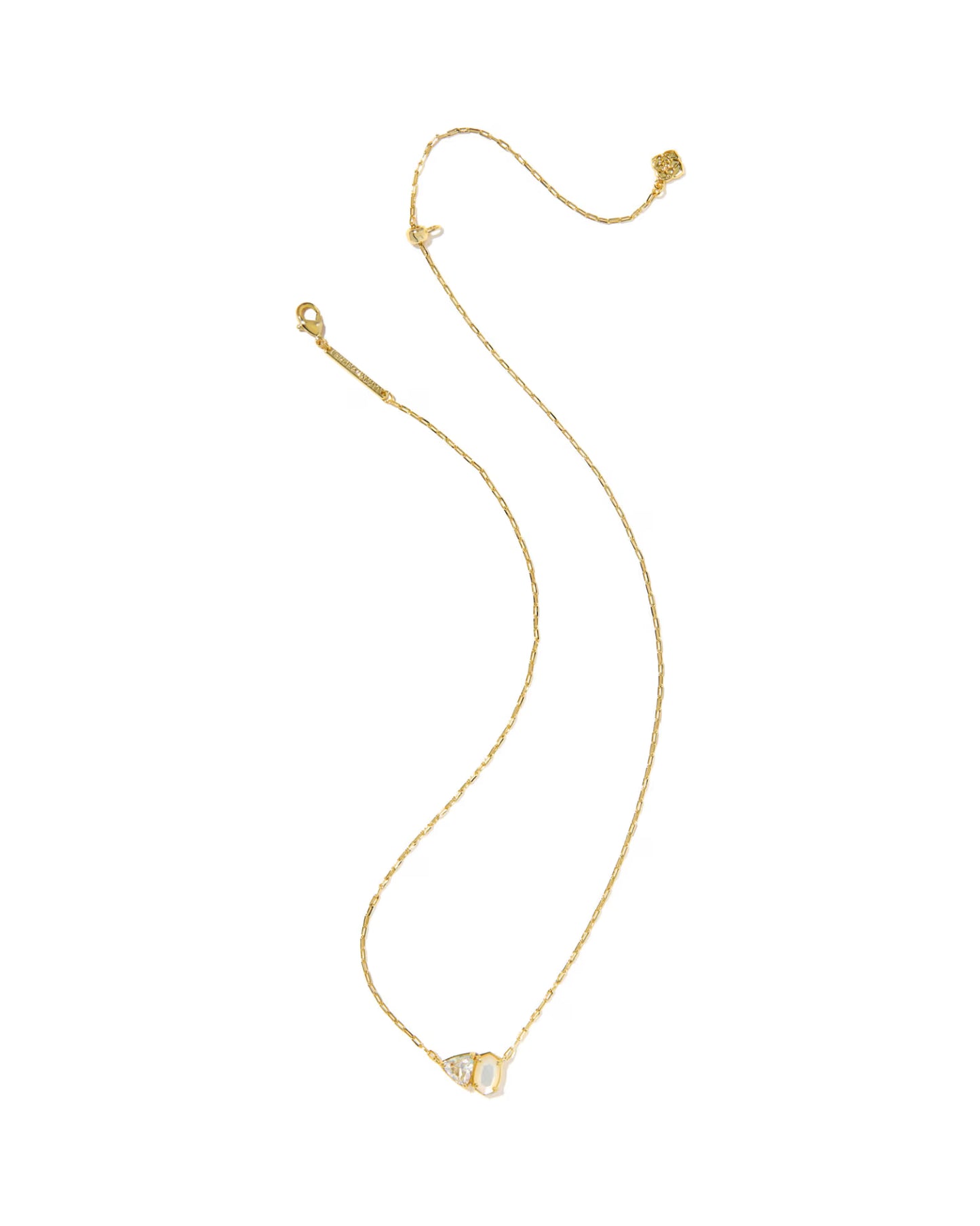 Tatum Gold Short Pendant Necklace in Neutral Mix