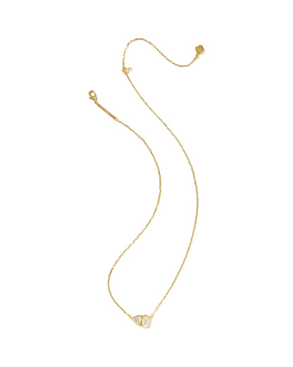 Tatum Gold Short Pendant Necklace in Neutral Mix