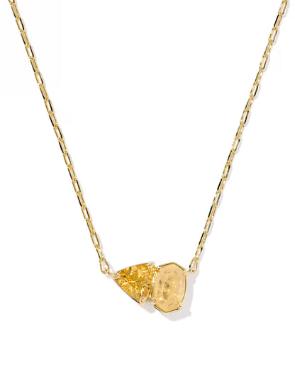 Tatum Gold Short Pendant Necklace in Golden Yellow Mix
