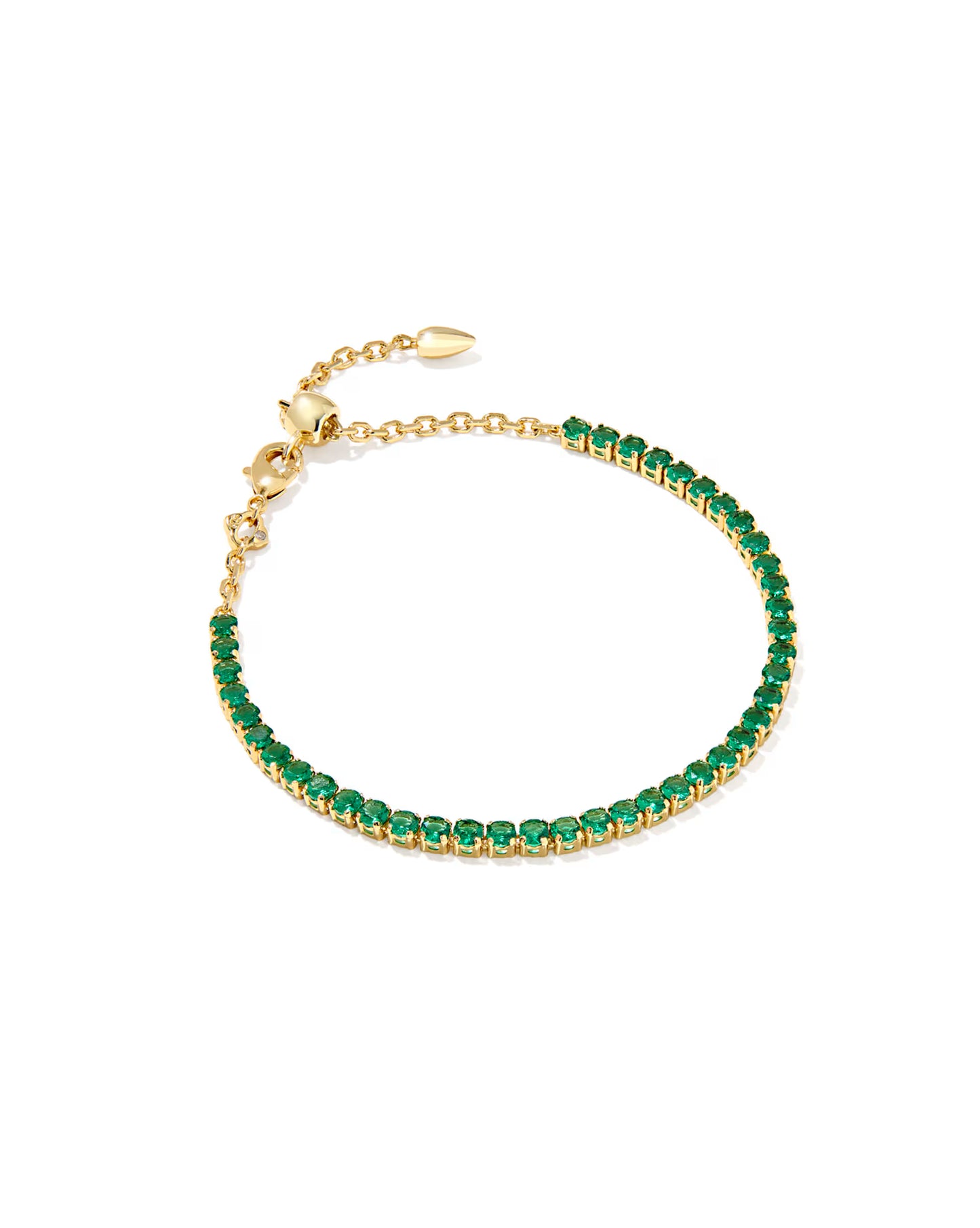 Renee Gold Tennis Bracelet in Dark Green Crystal