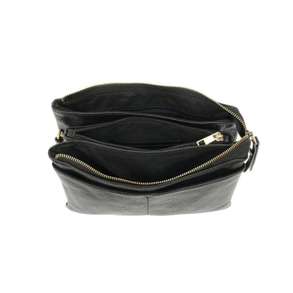 Gia Medium Multi Pocket Black Crossbody