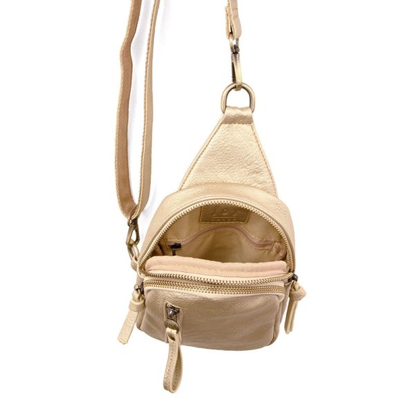 Skyler Metallic Gold Sling Bag