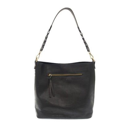 Tessa Black Convertible Hobo Handbag