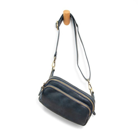 Kylie Double Zip Navy Sling Bag