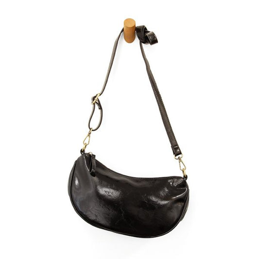 Rosalind Glossy Black Crossbody Bag