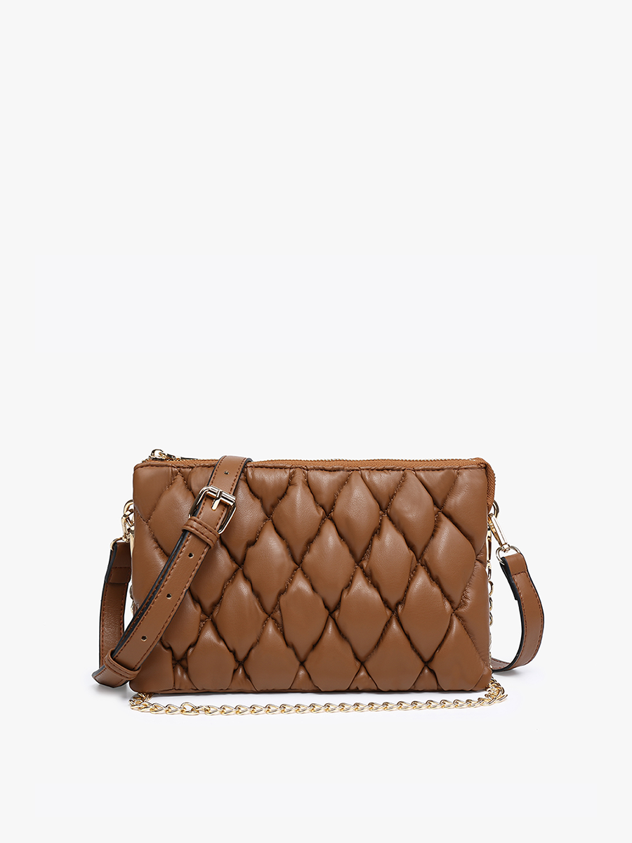 Izzy Puffer Quilted Brown Crossbody