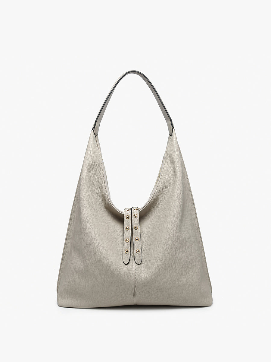 Tori Slouchy Hobo Light Grey Handbag