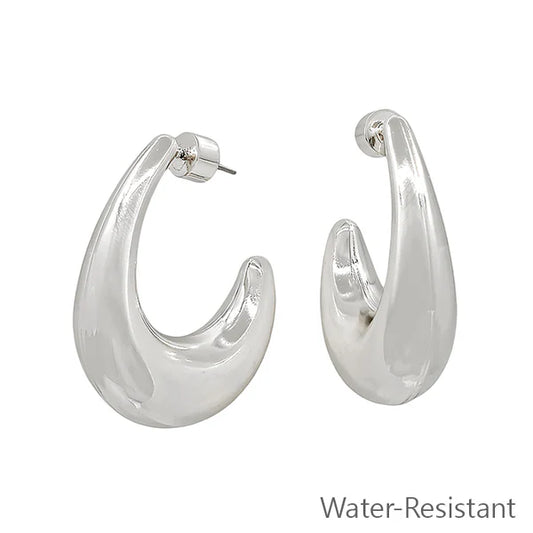 A Little Obsessed Silver Hoop Earrings
