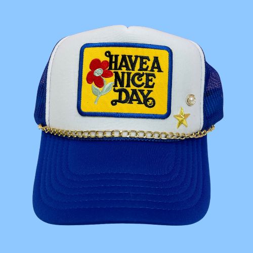 Have a Nice Day Blue Patch Cap