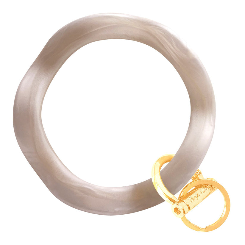 Wavy Bangle Pearl Keychain