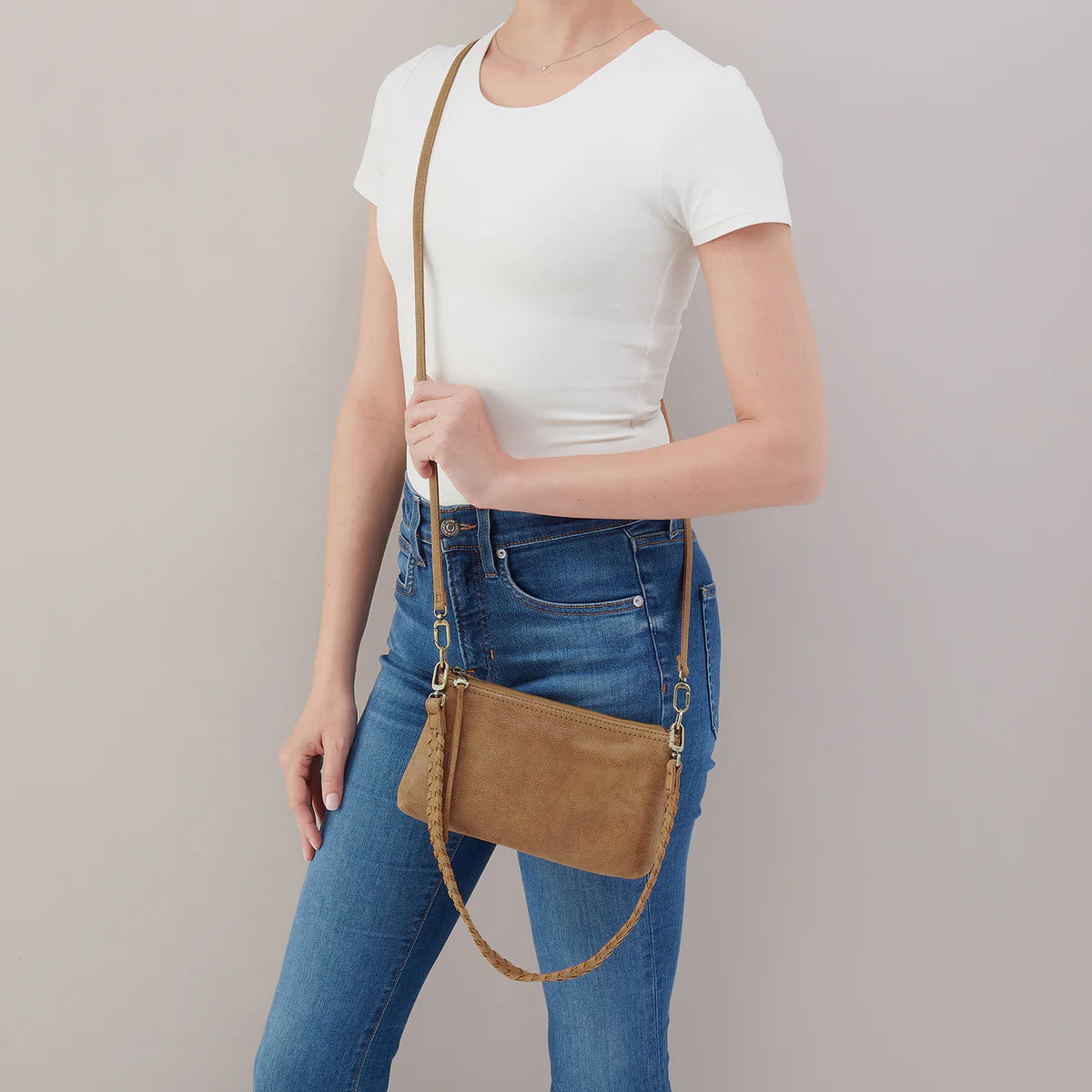 Darcy Buffed Leather Whiskey Crossbody