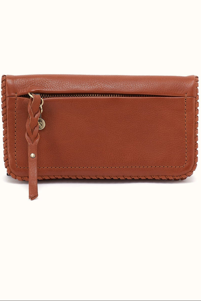 Lumen Continental Wallet In Washed Leather In Kindling Brown