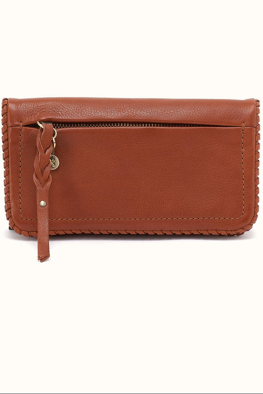 Lumen Continental Wallet In Washed Leather In Kindling Brown