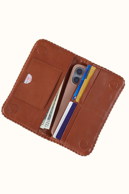 Lumen Continental Wallet In Washed Leather In Kindling Brown