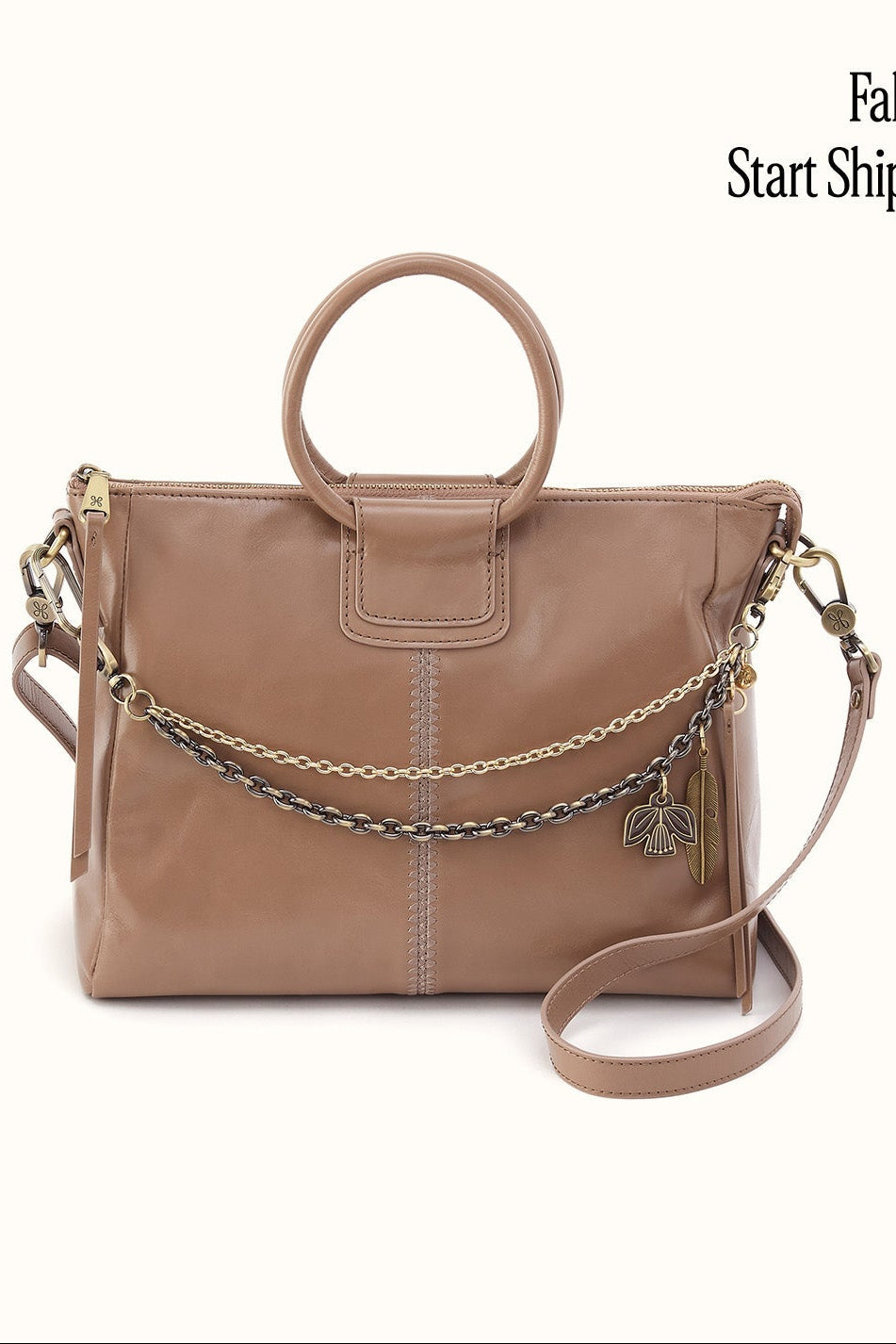 Shelia Medium Satchel in Polished Leather - Woodsmoke