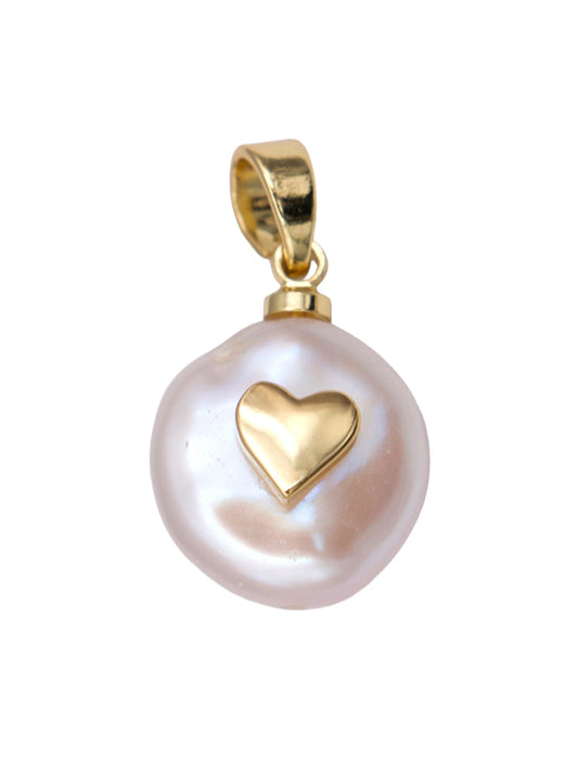 Pearl Heart Charm