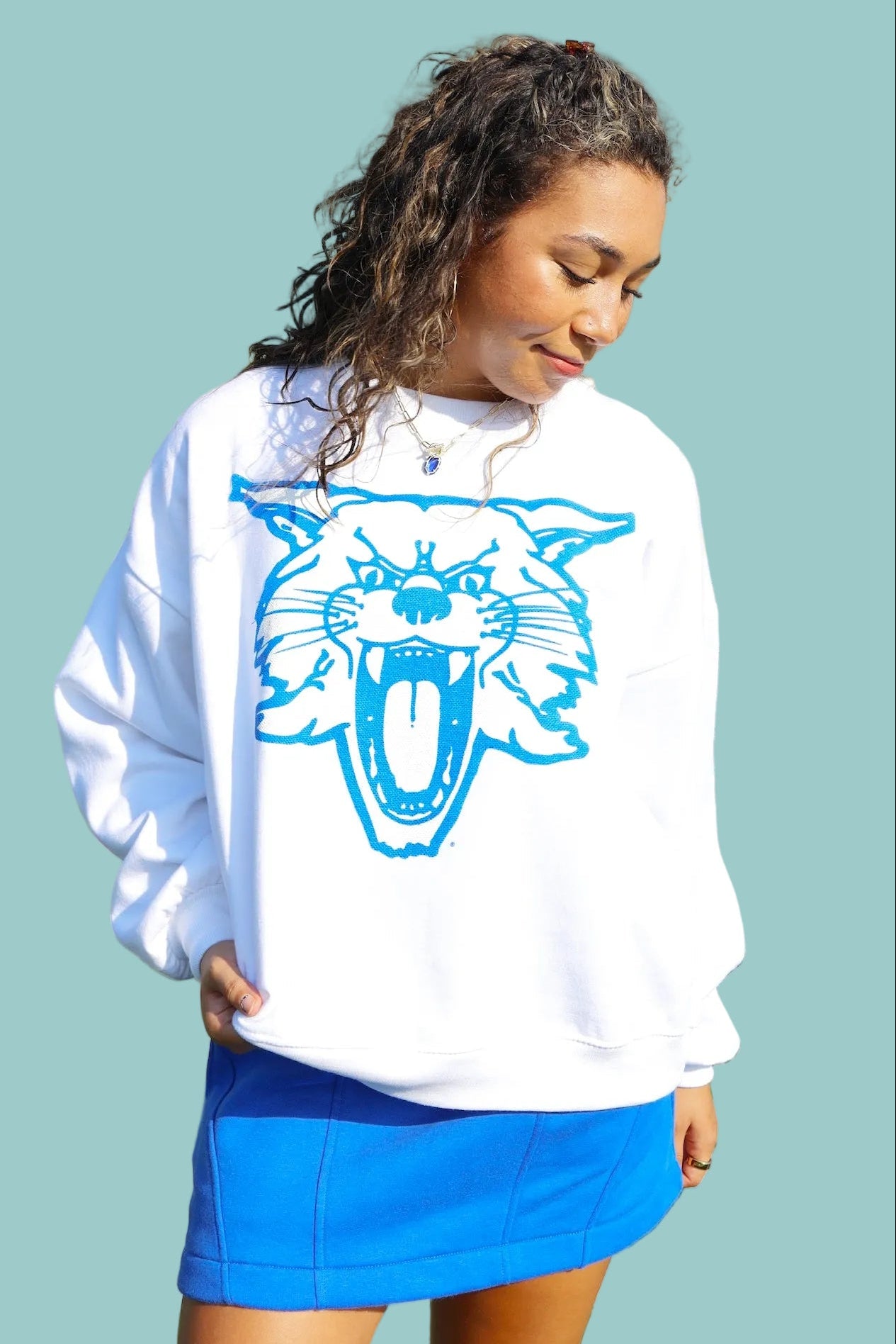 Kentucky Big Canvas Puff Janise White Sweatshirt