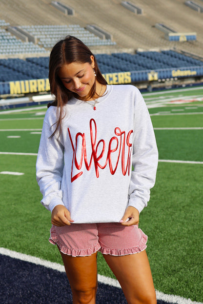 Lakers Metallic Letter Grey Sweatshirt