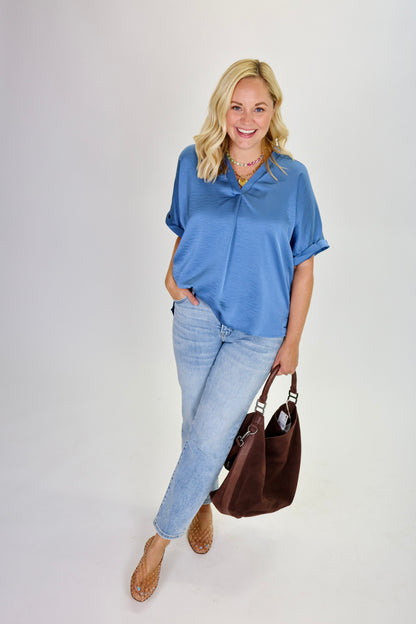 Perfectly Framed Blue Top