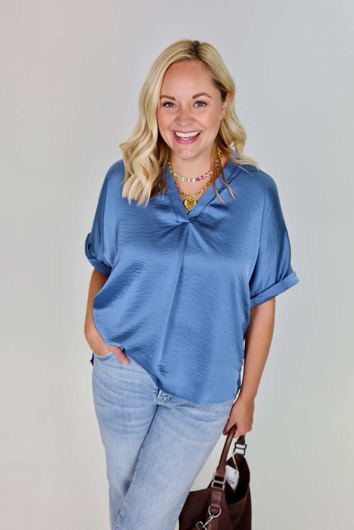 Perfectly Framed Blue Top